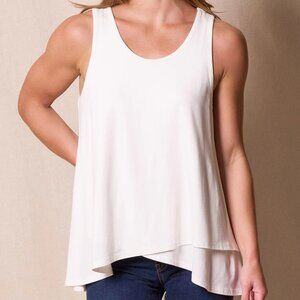 Sivana Bamboo / Organic Cotton Layered Tank - Soft White - Medium